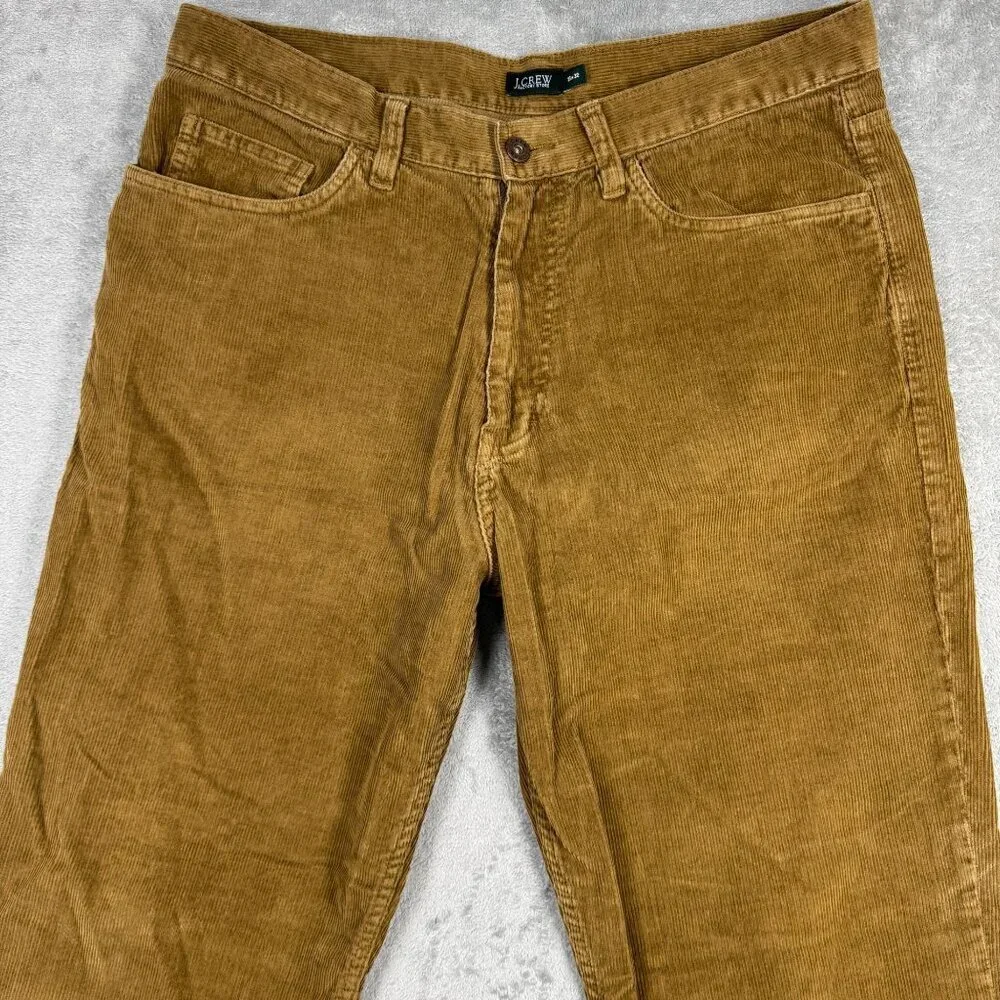 J Crew Mens Corduroy Pants Straight Leg Business Casual Preppy Grandpa Brown
